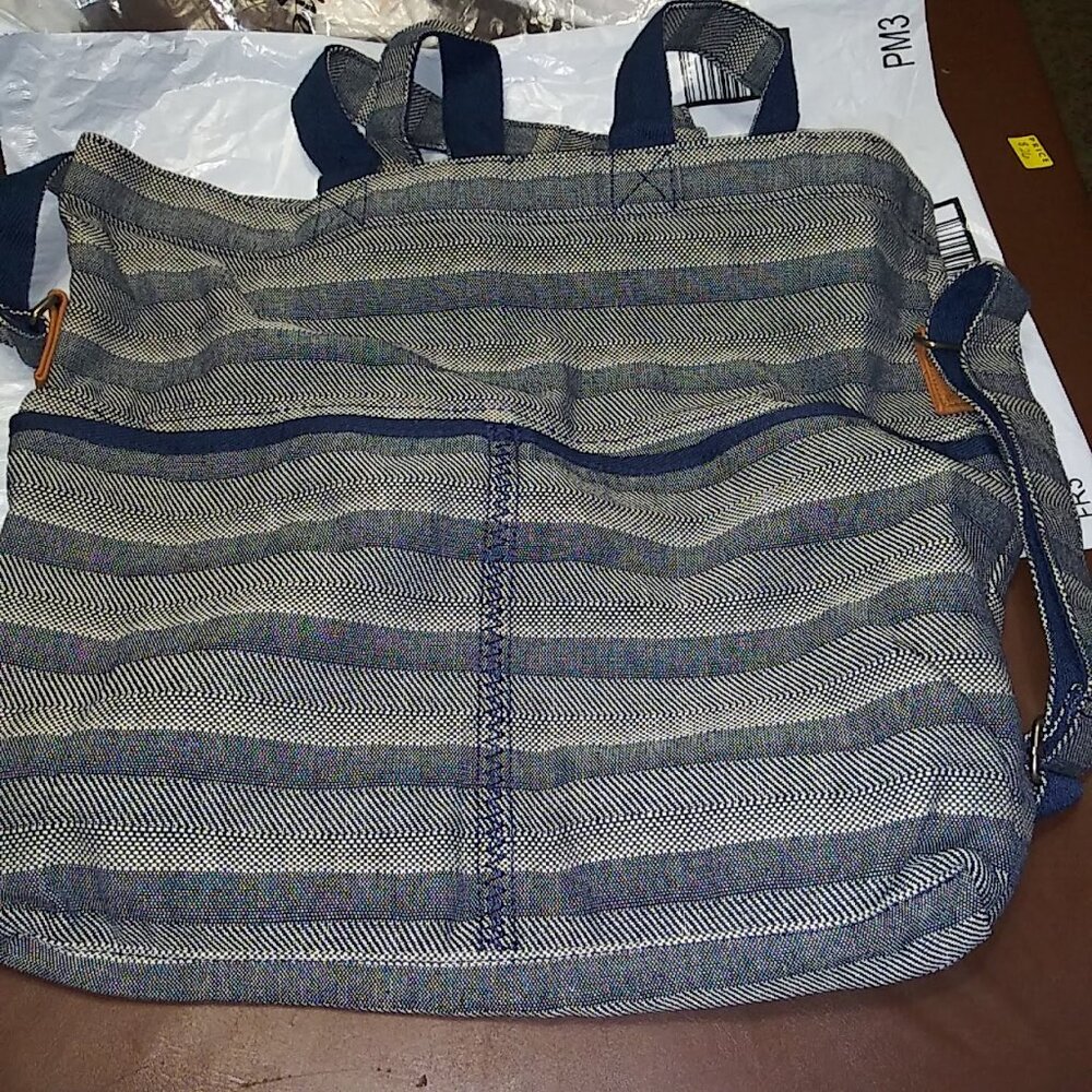 Thirty-One Retro Metro Fold-over Purse, Woven Stripe